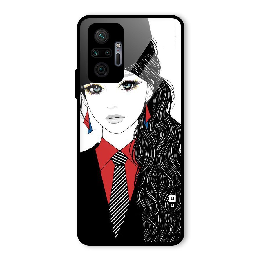 Girl Tie Glass Back Case for Redmi Note 10 Pro