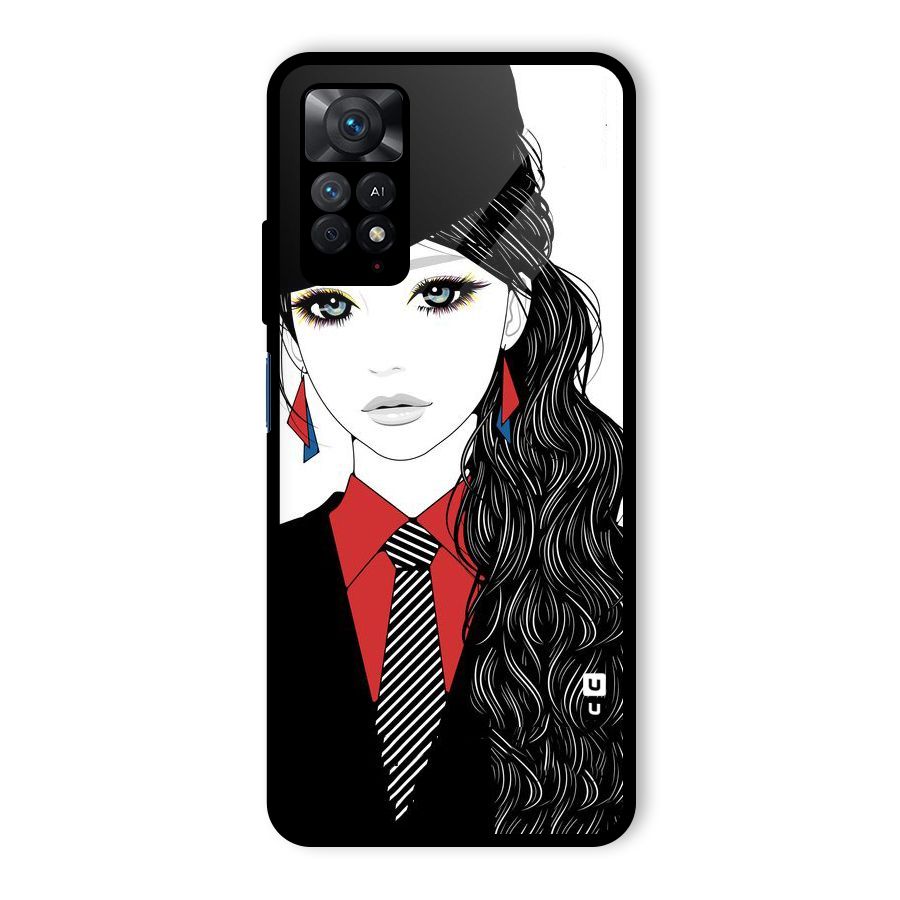 Girl Tie Glass Back Case for Redmi Note 11 Pro