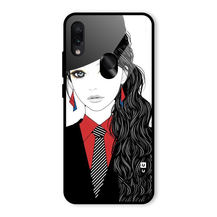 Girl Tie Glass Back Case for Redmi Note 7 Pro