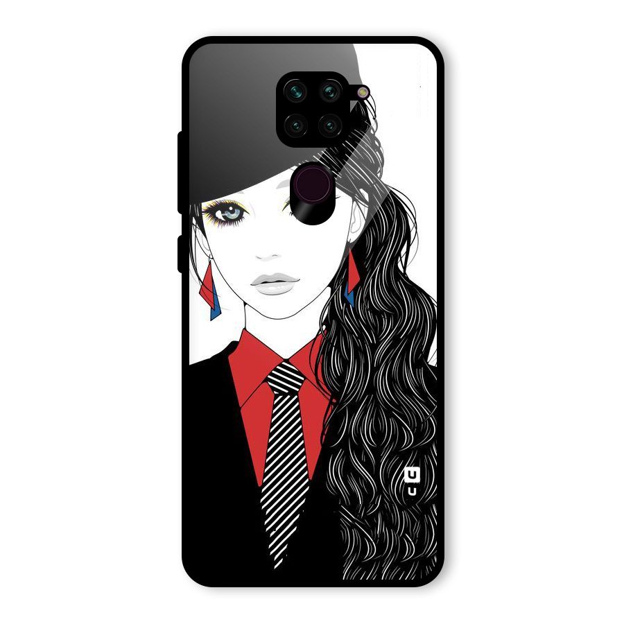 Girl Tie Glass Back Case for Redmi Note 9