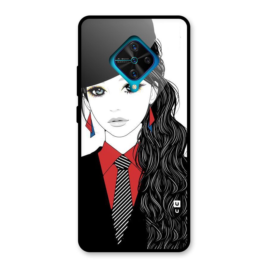 Girl Tie Glass Back Case for Vivo S1 Pro