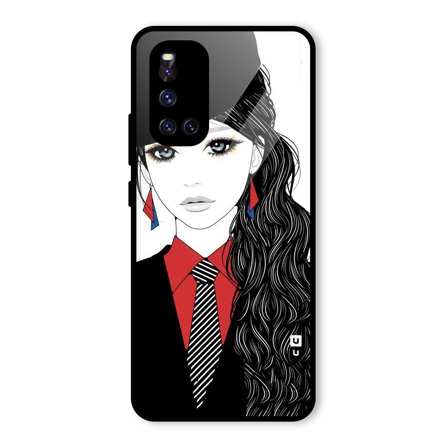 Girl Tie Glass Back Case for Vivo V19
