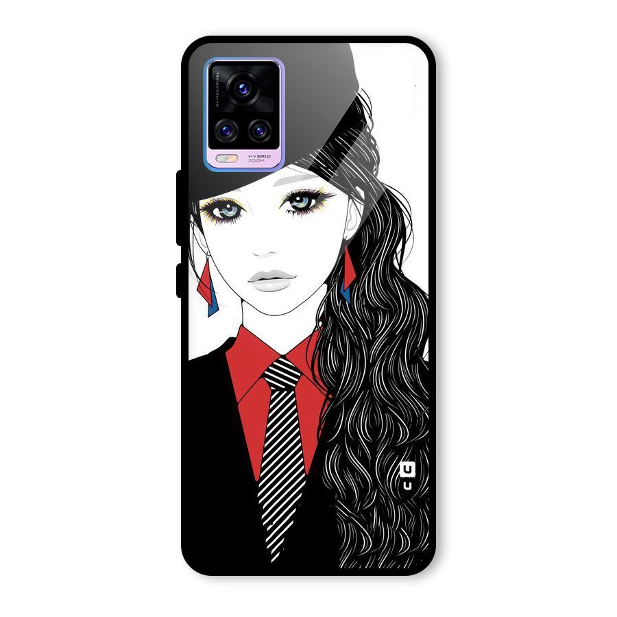 Girl Tie Glass Back Case for Vivo V20 Pro