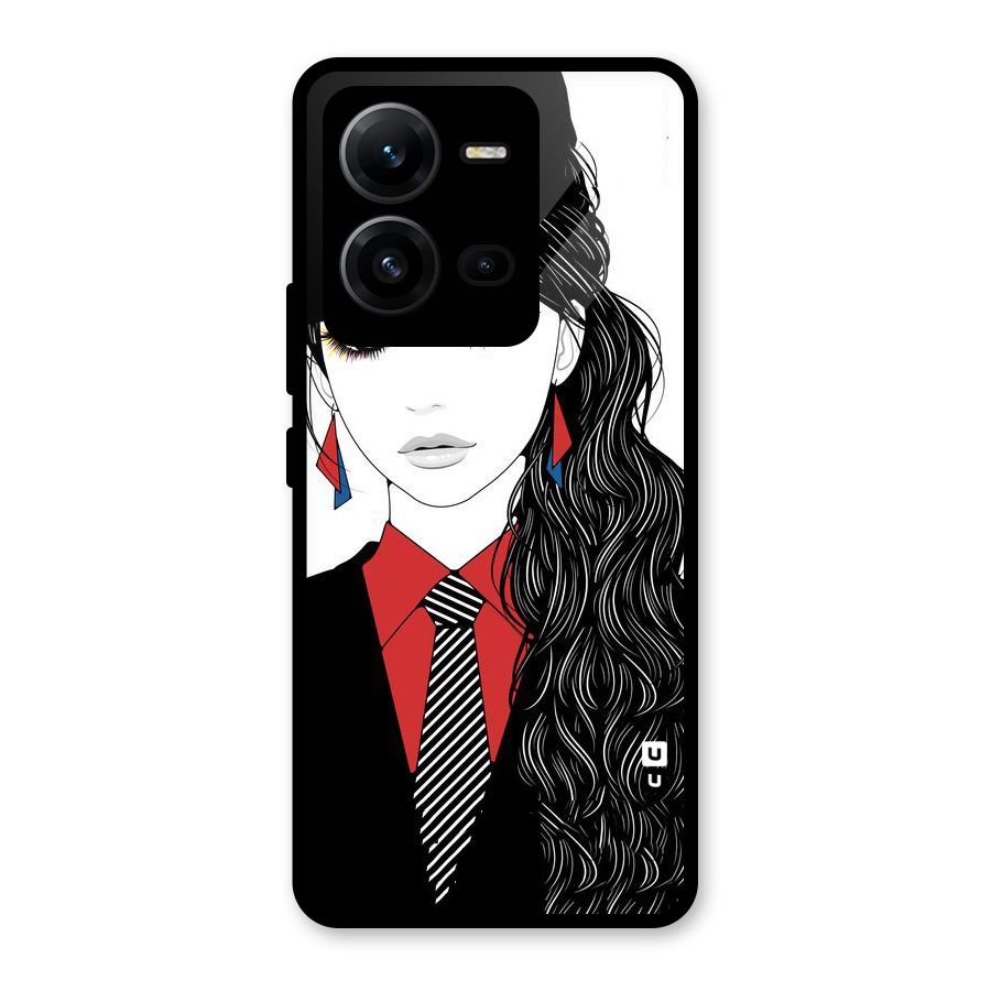Girl Tie Glass Back Case for Vivo V25