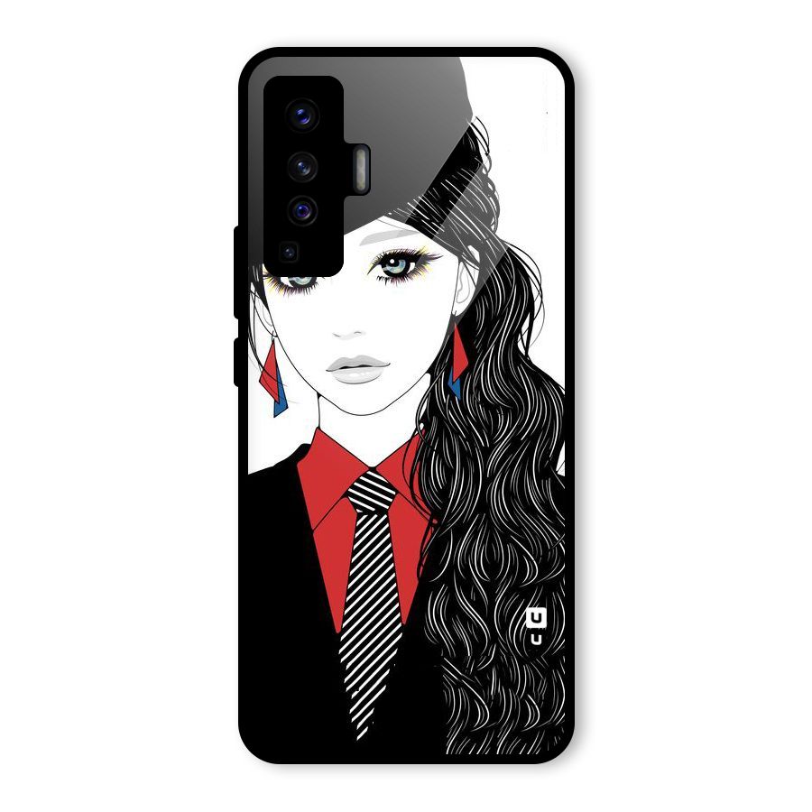 Girl Tie Glass Back Case for Vivo X50