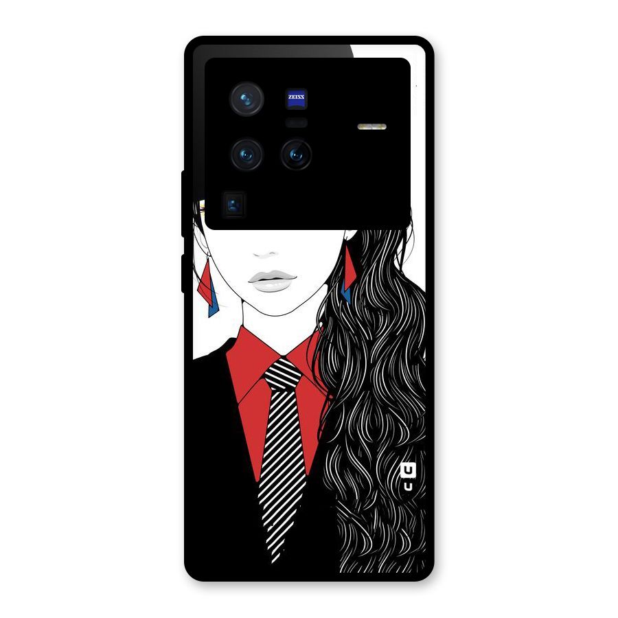 Girl Tie Glass Back Case for Vivo X80 Pro