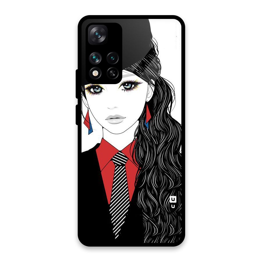 Girl Tie Glass Back Case for Xiaomi 11i HyperCharge 5G