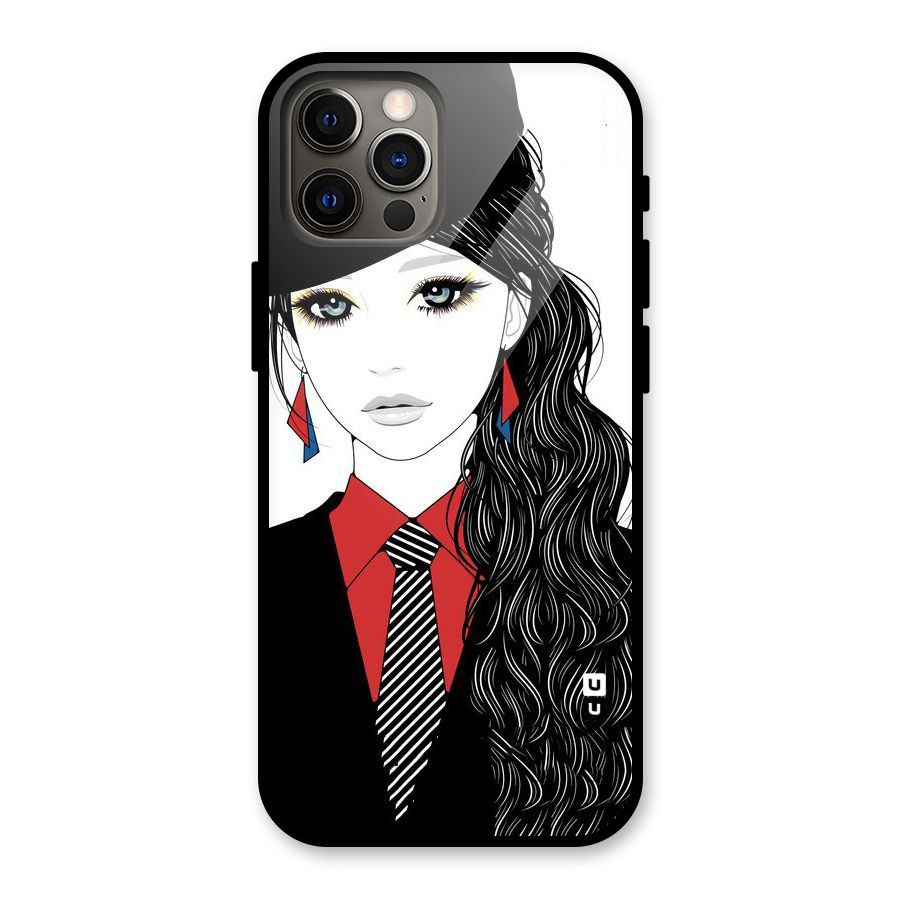 Girl Tie Glass Back Case for iPhone 12 Pro