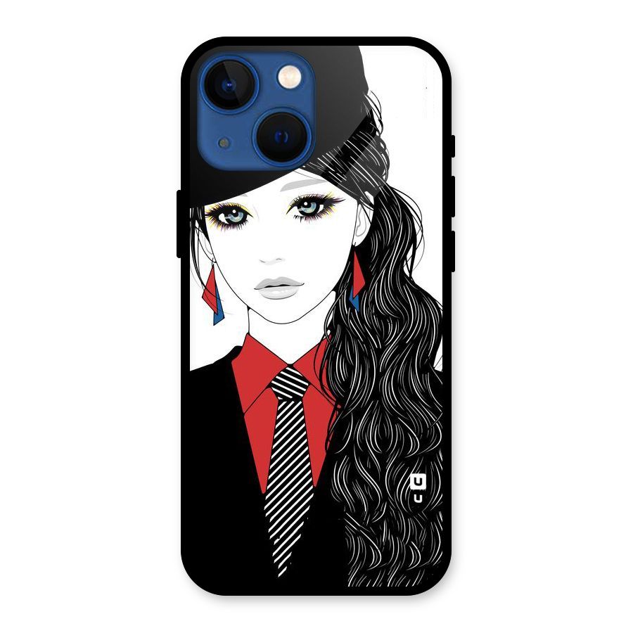 Girl Tie Glass Back Case for iPhone 13 Mini