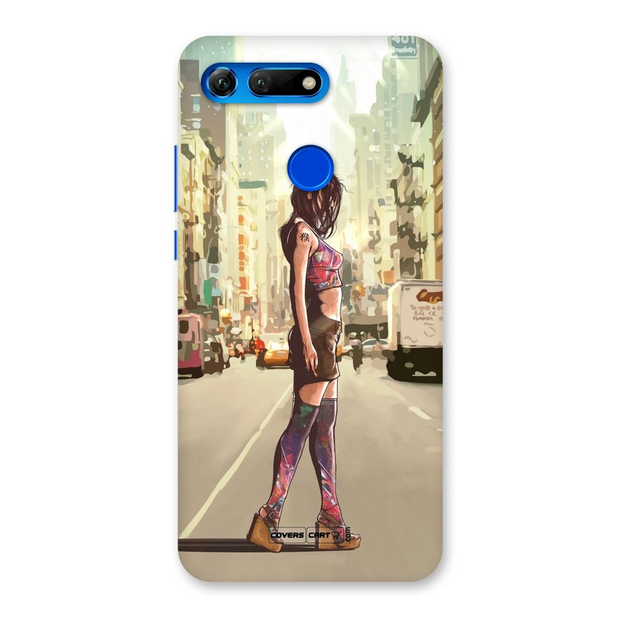 Girl Walking Artwork Back Case for Honor View 20