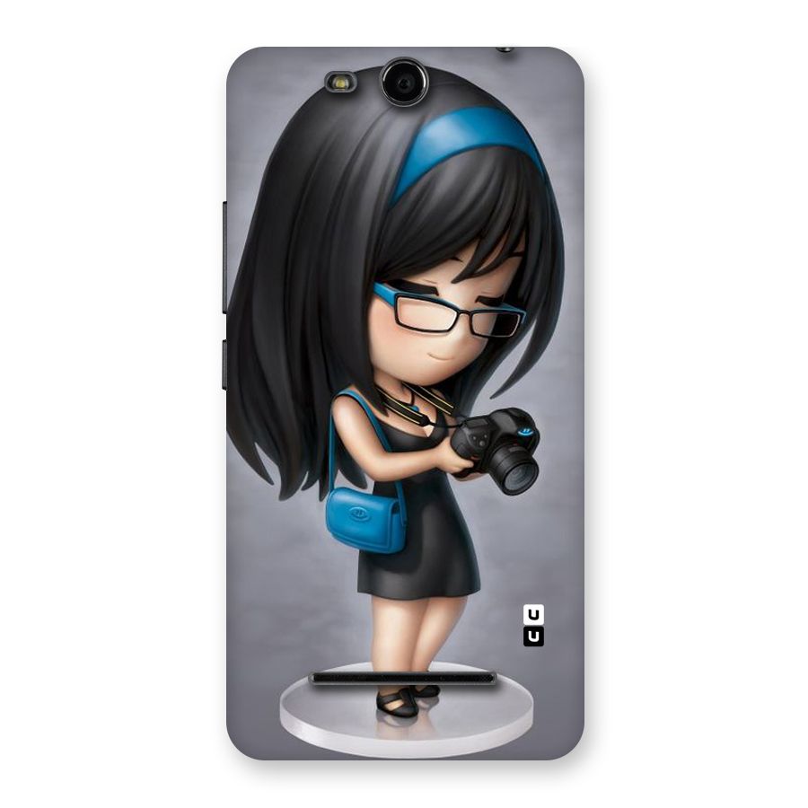 Girl With Camera Back Case for Micromax Canvas Juice 3 Q392