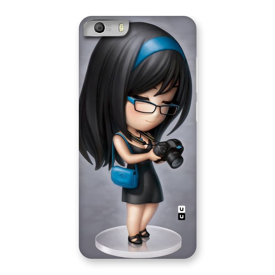 Girl With Camera Back Case for Micromax Canvas Knight 2