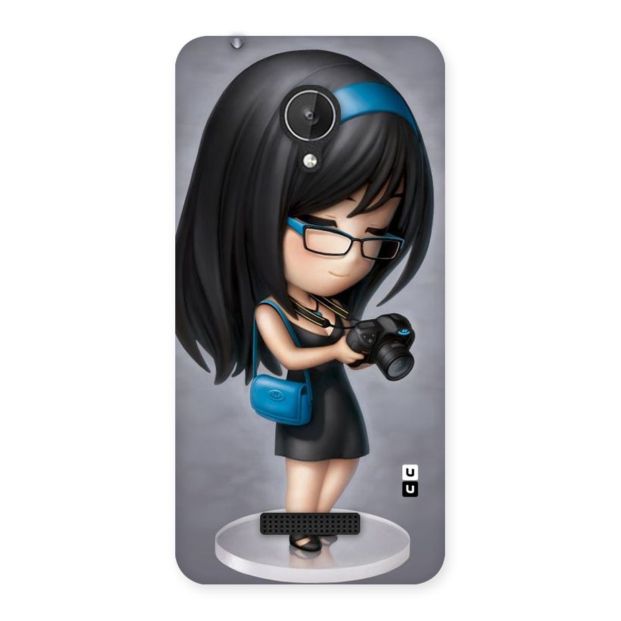 Girl With Camera Back Case for Micromax Canvas Spark Q380