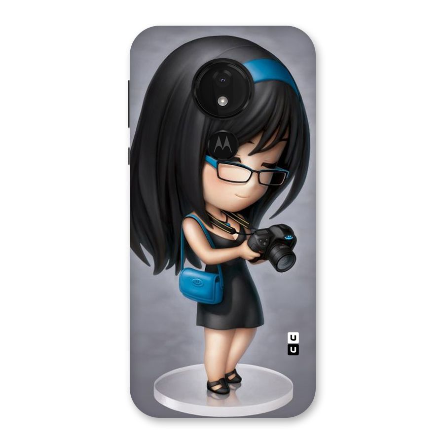 Girl With Camera Back Case for Moto G7 Power