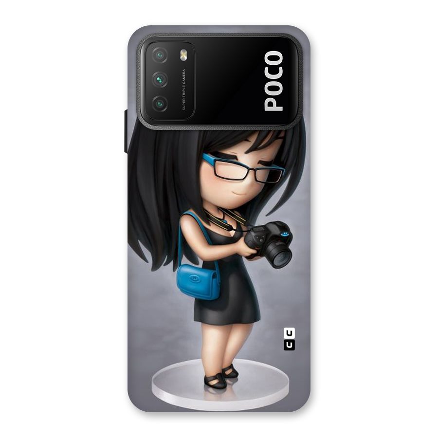 Girl With Camera Back Case for Poco M3