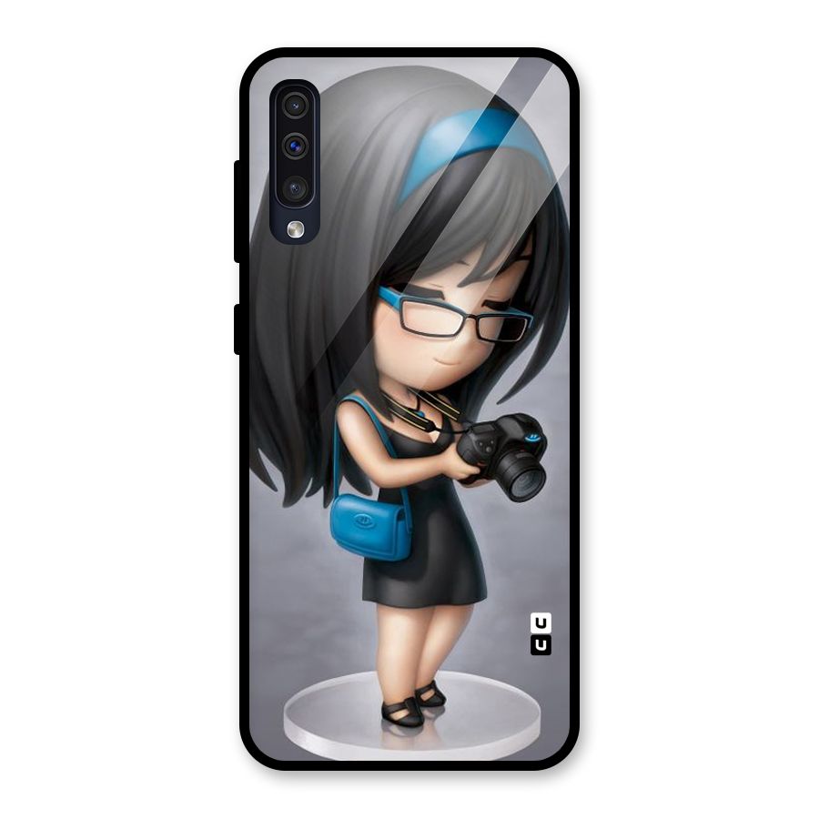 Girl With Camera Glass Back Case for Galaxy A30s