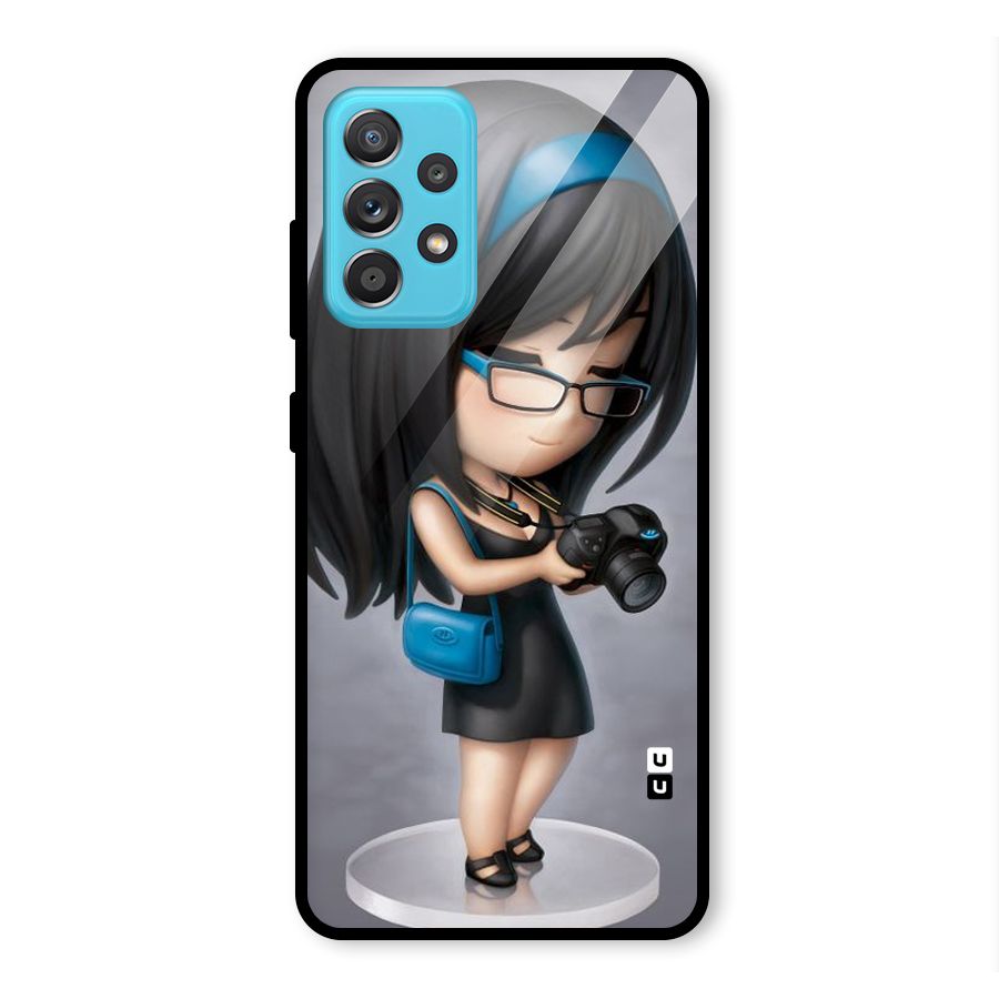 Girl With Camera Glass Back Case for Galaxy A52