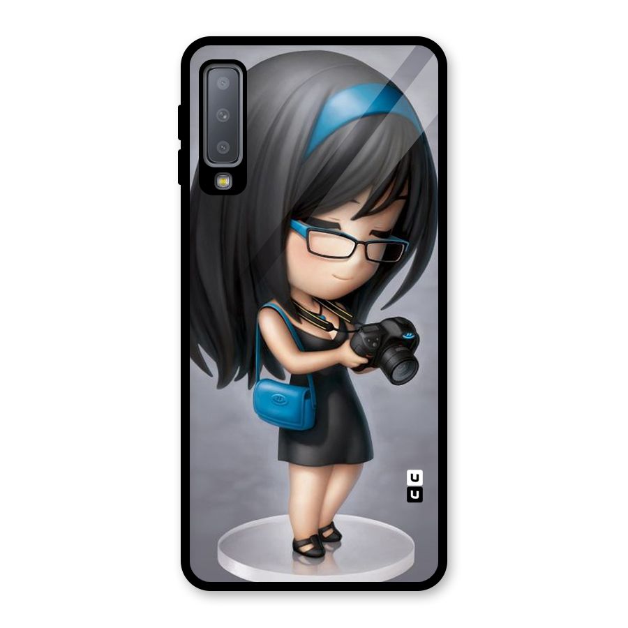 Girl With Camera Glass Back Case for Galaxy A7 (2018)