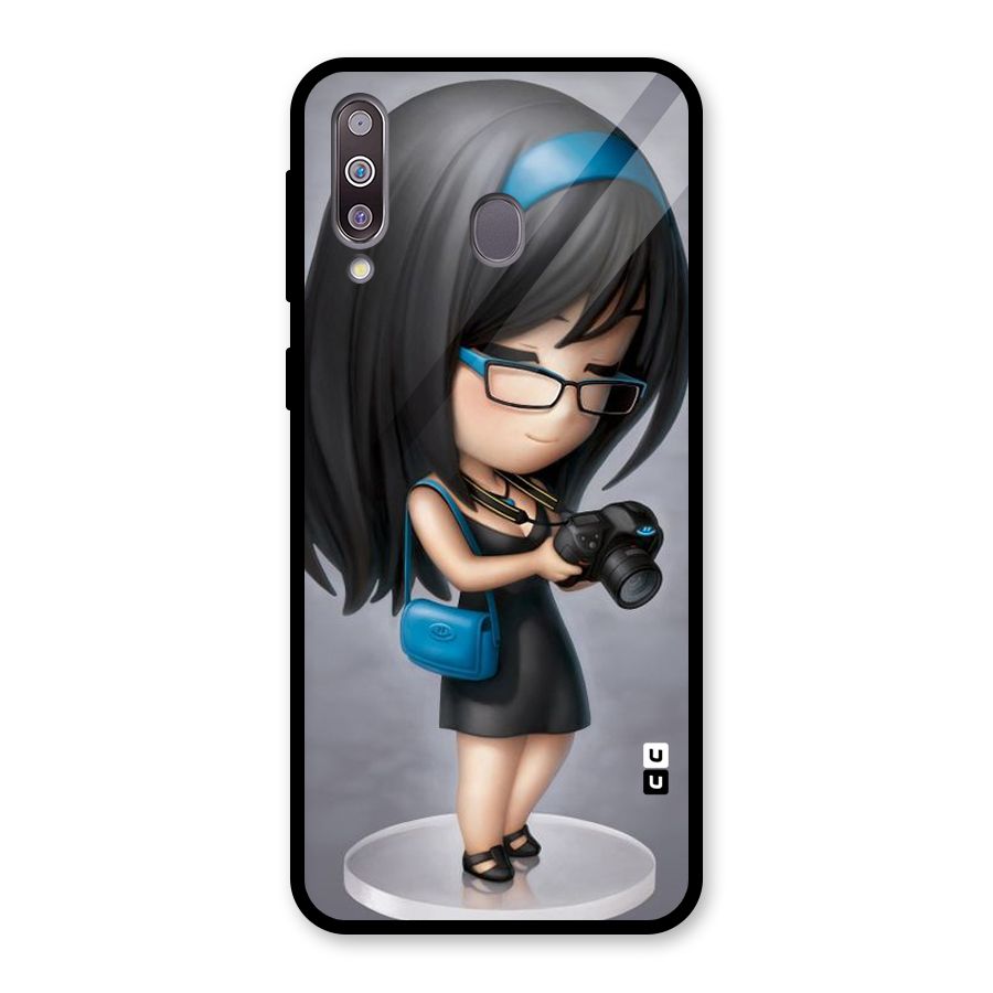 Girl With Camera Glass Back Case for Galaxy M30