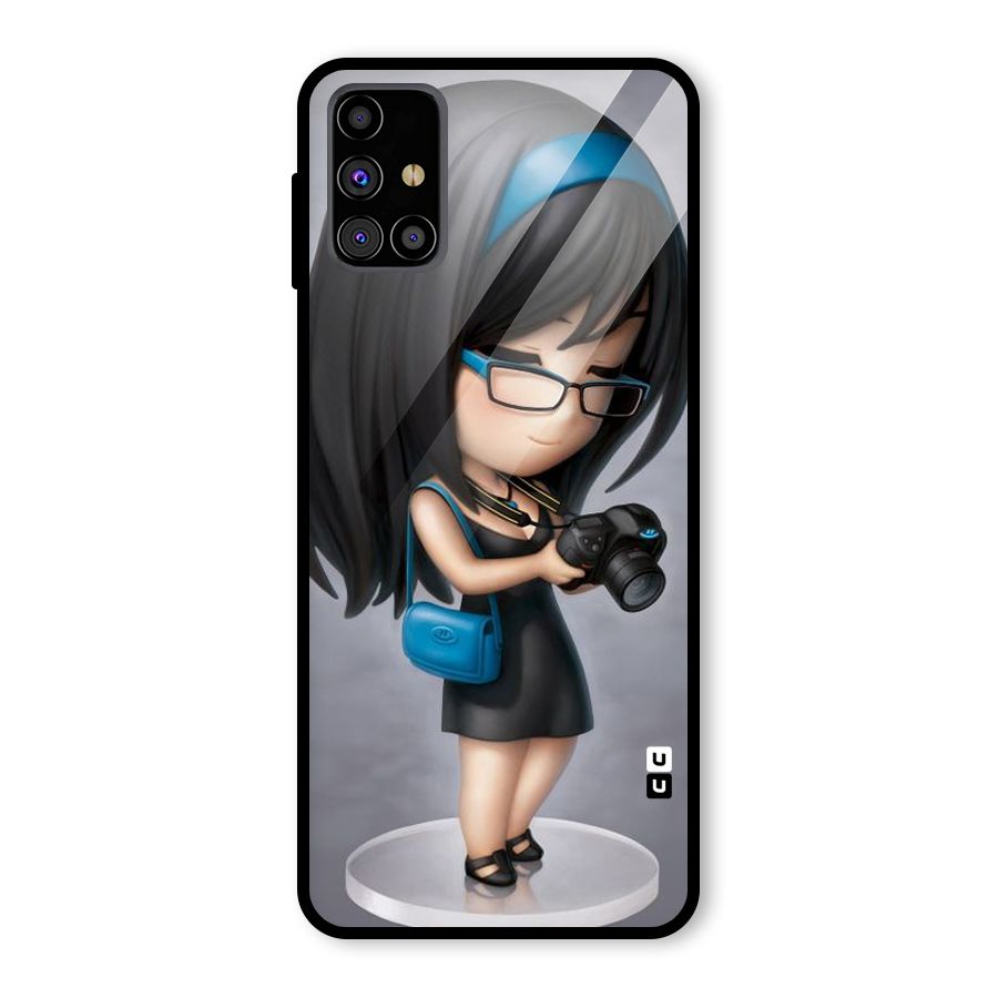 Girl With Camera Glass Back Case for Galaxy M31s