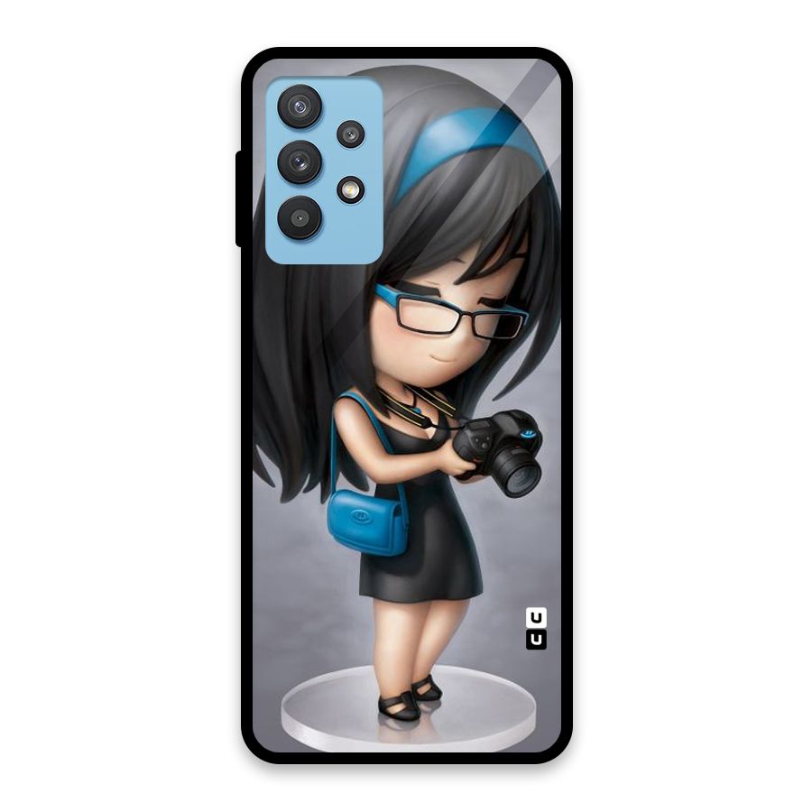 Girl With Camera Glass Back Case for Galaxy M32 5G