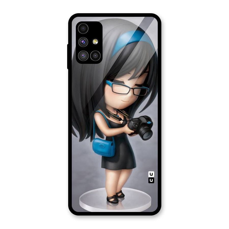 Girl With Camera Glass Back Case for Galaxy M51