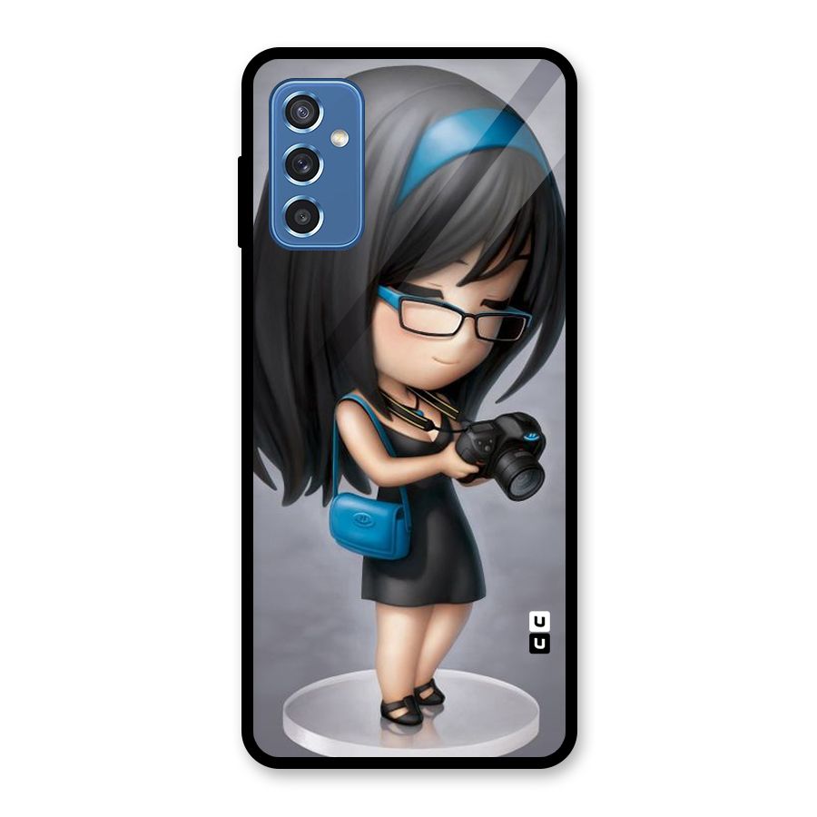 Girl With Camera Glass Back Case for Galaxy M52 5G