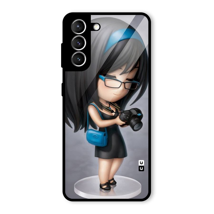 Girl With Camera Glass Back Case for Galaxy S21 5G