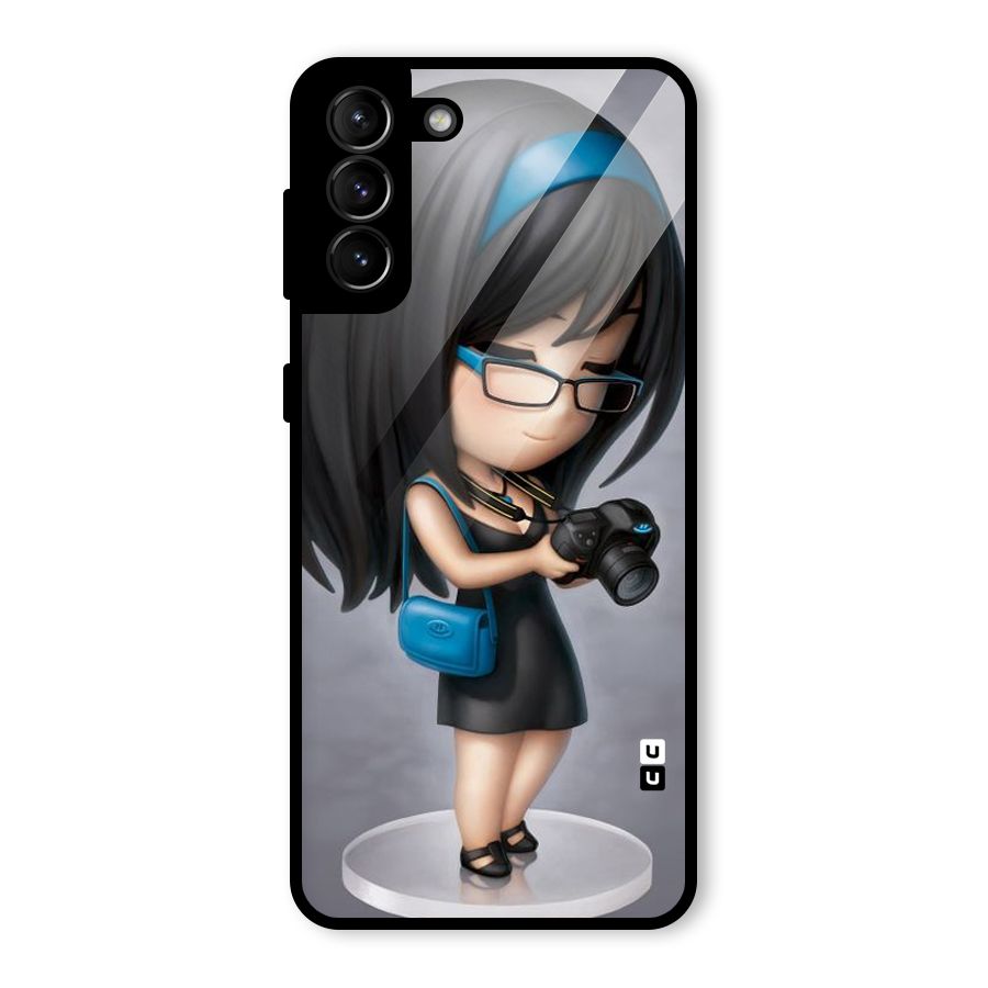 Girl With Camera Glass Back Case for Galaxy S21 Plus