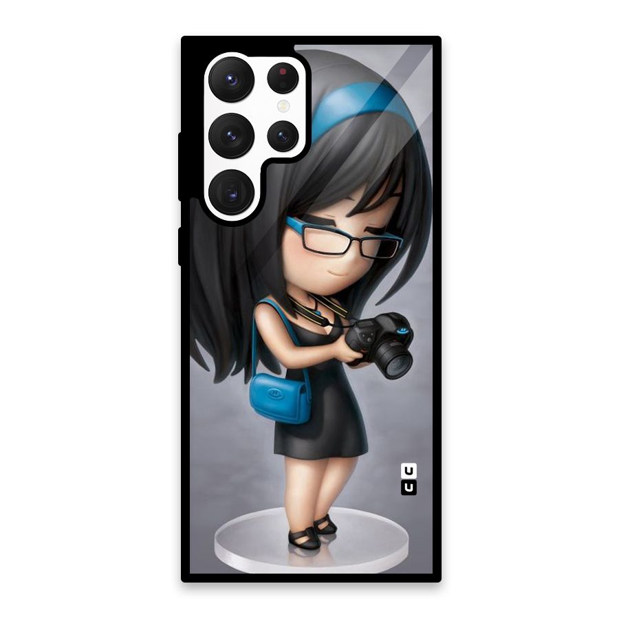 Girl With Camera Glass Back Case for Galaxy S22 Ultra 5G