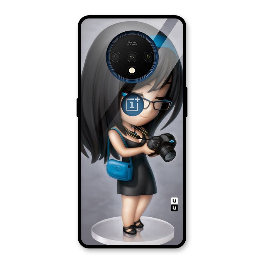 Girl With Camera Glass Back Case for OnePlus 7T