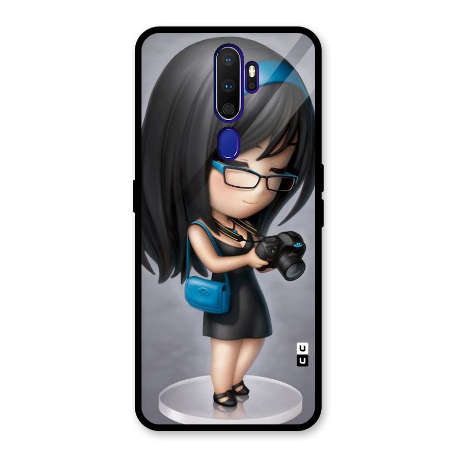 Girl With Camera Glass Back Case for Oppo A9 (2020)