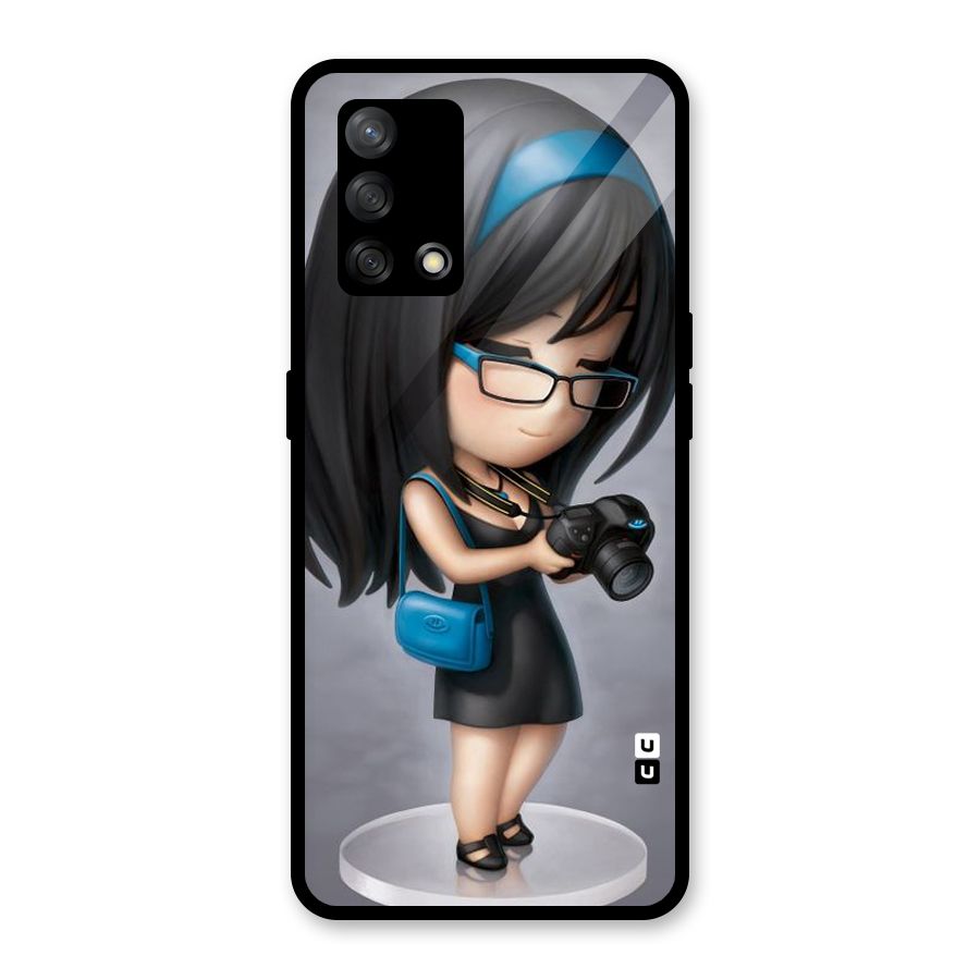 Girl With Camera Glass Back Case for Oppo F19