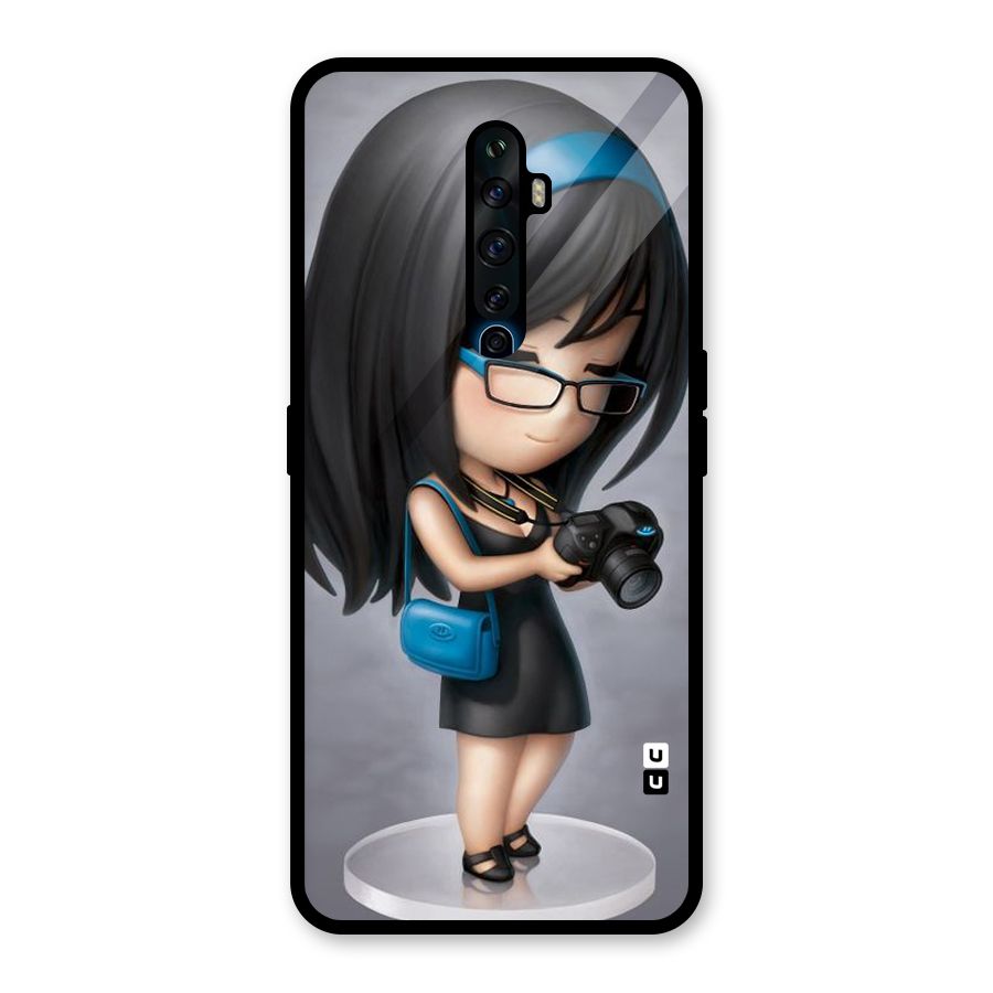 Girl With Camera Glass Back Case for Oppo Reno2 F
