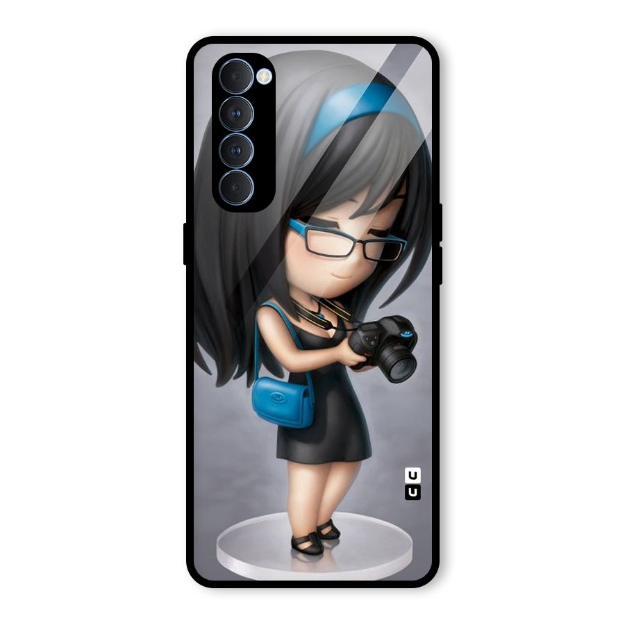 Girl With Camera Glass Back Case for Oppo Reno4 Pro