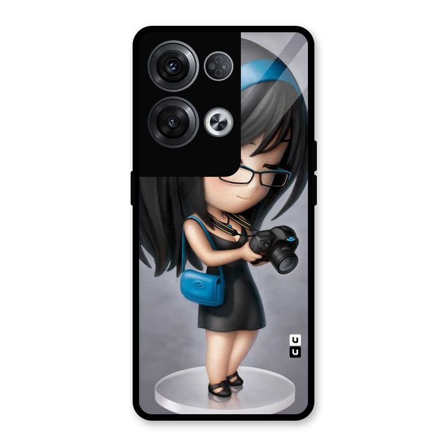 Girl With Camera Glass Back Case for Oppo Reno8 Pro 5G