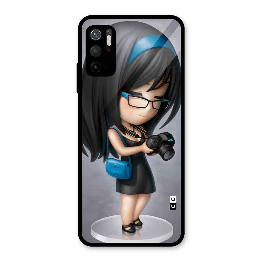 Girl With Camera Glass Back Case for Poco M3 Pro 5G