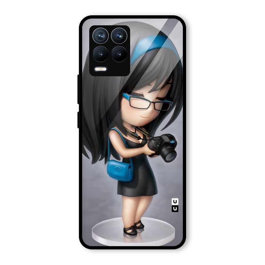Girl With Camera Glass Back Case for Realme 8