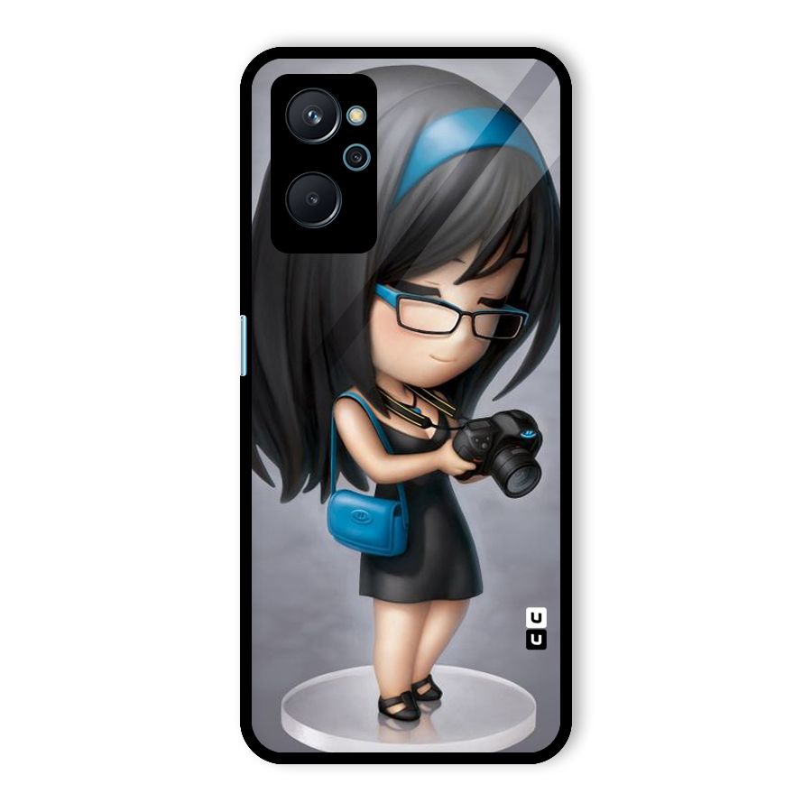 Girl With Camera Glass Back Case for Realme 9i