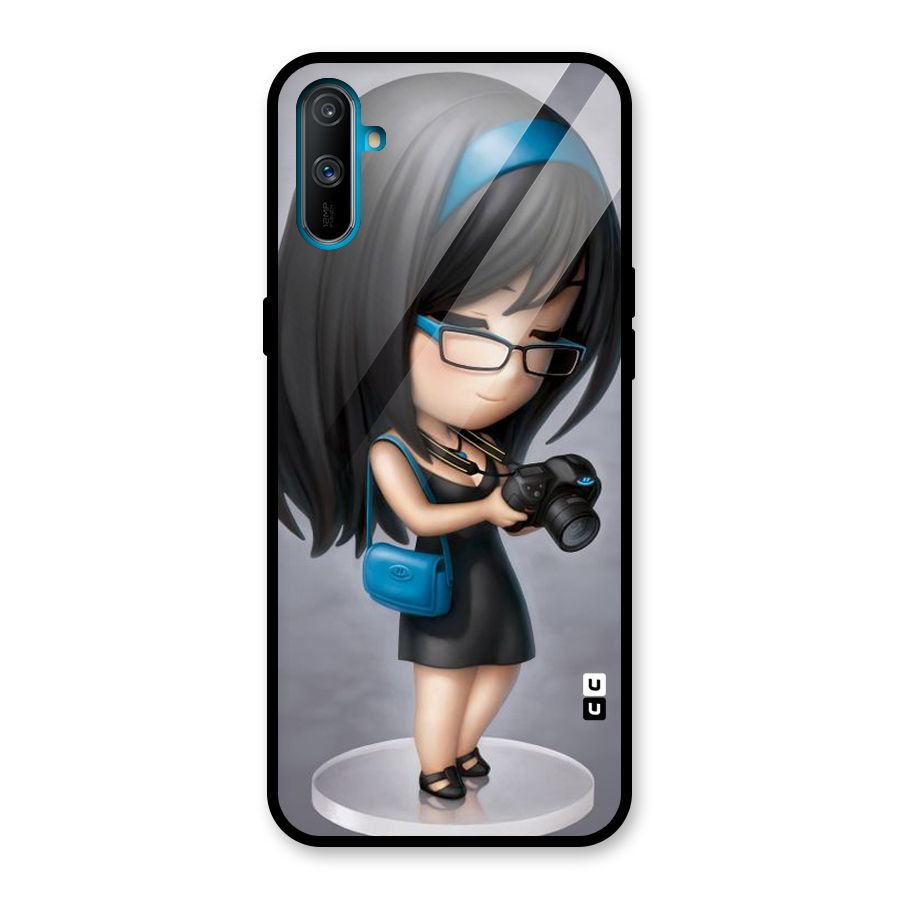 Girl With Camera Glass Back Case for Realme C3