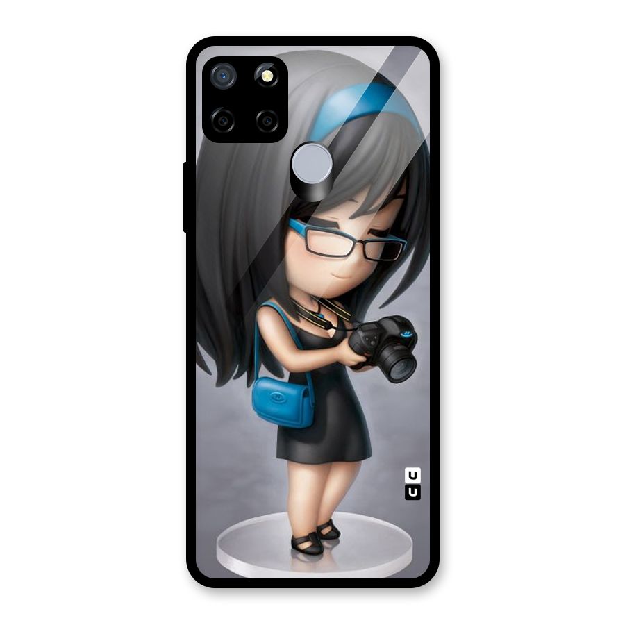 Girl With Camera Glass Back Case for Realme Narzo 30A