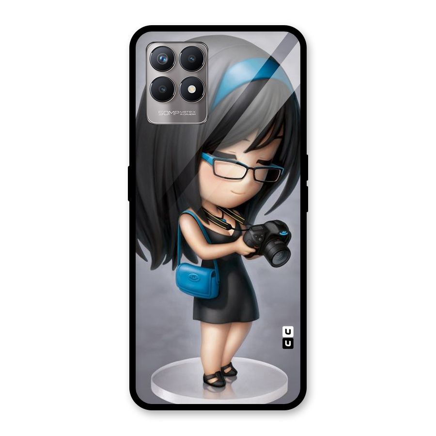 Girl With Camera Glass Back Case for Realme Narzo 50