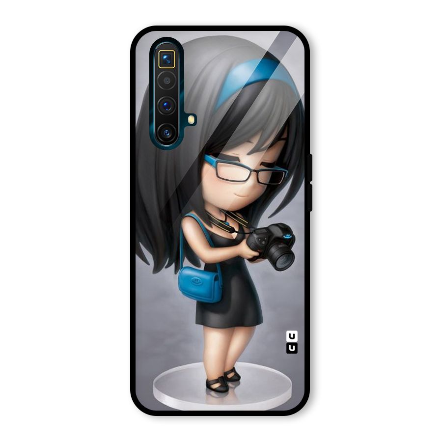 Girl With Camera Glass Back Case for Realme X3