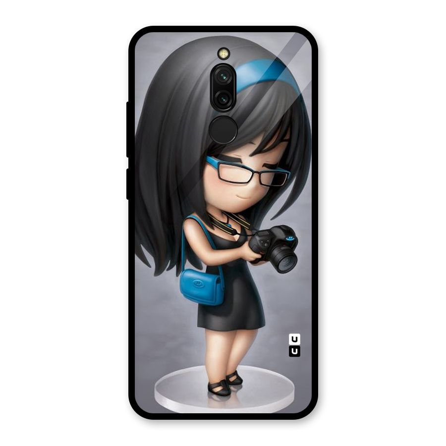 Girl With Camera Glass Back Case for Redmi 8