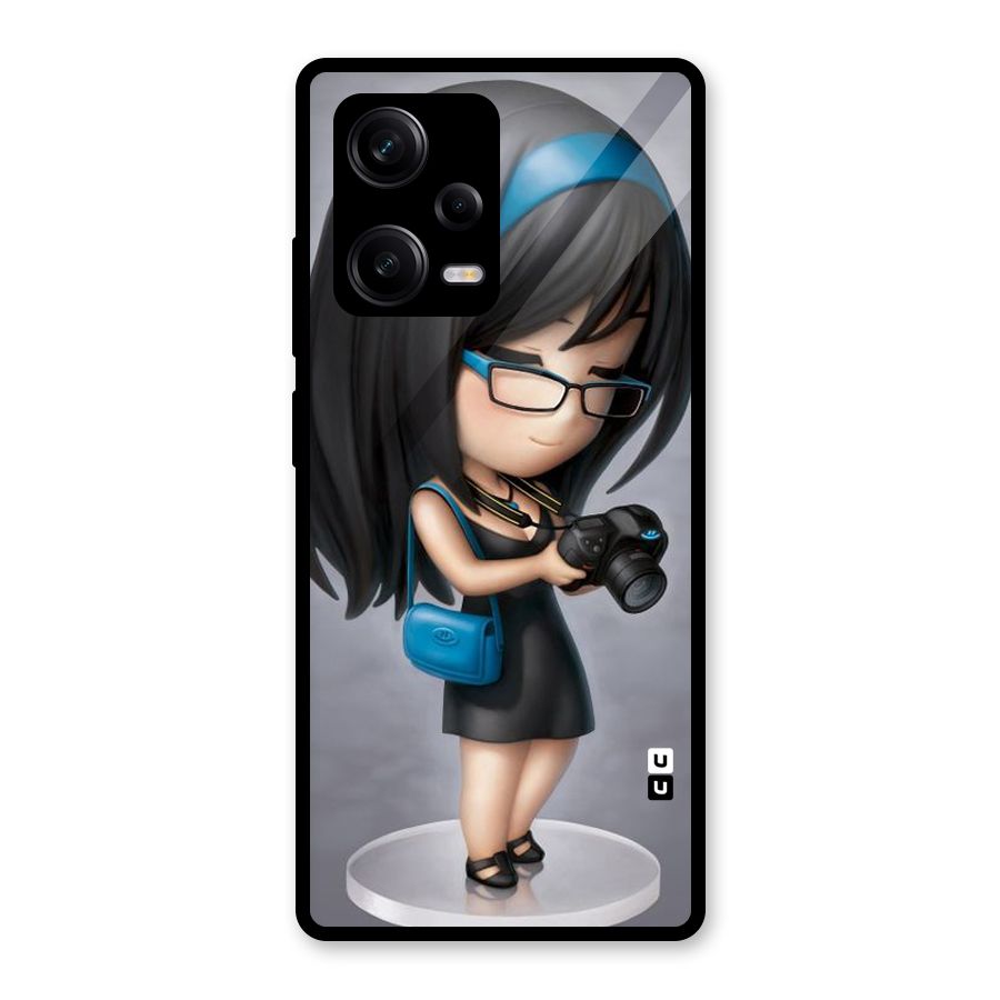 Girl With Camera Glass Back Case for Redmi Note 12 Pro