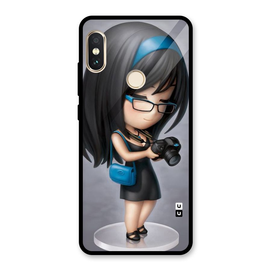 Girl With Camera Glass Back Case for Redmi Note 5 Pro