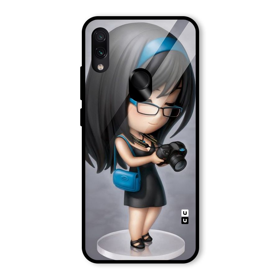 Girl With Camera Glass Back Case for Redmi Note 7