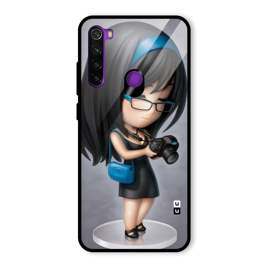 Girl With Camera Glass Back Case for Redmi Note 8