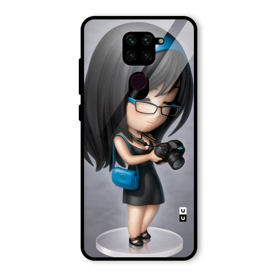 Girl With Camera Glass Back Case for Redmi Note 9