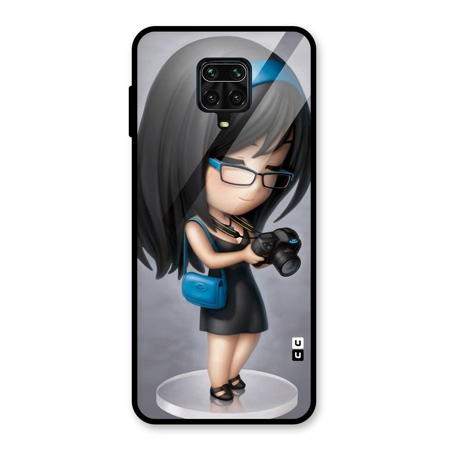 Girl With Camera Glass Back Case for Redmi Note 9 Pro